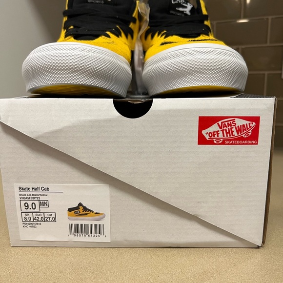 VANS x Bruce Lee "Skate Half Cab" Sneakers Black/Yellow Skate Shoes - Picture 12 of 15